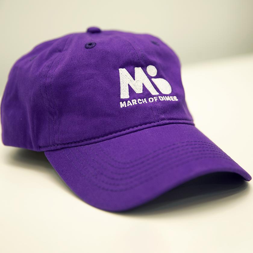 March of Dimes purple baseball hat
